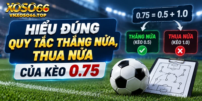 Hiểu đúng quy tắc thắng nửa, thua nửa của kèo 0.75